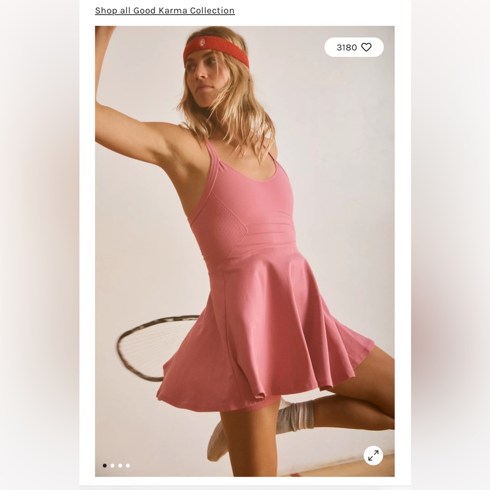 NWOT free people good karma a-line dress xs/s in pink with love color